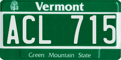 VT license plate ACL715