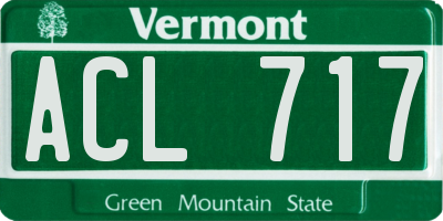 VT license plate ACL717