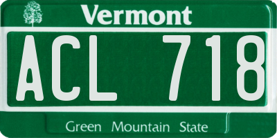 VT license plate ACL718