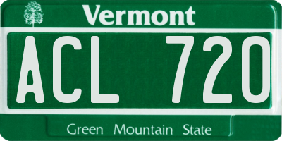 VT license plate ACL720