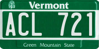 VT license plate ACL721