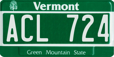 VT license plate ACL724
