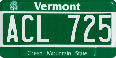 VT license plate ACL725