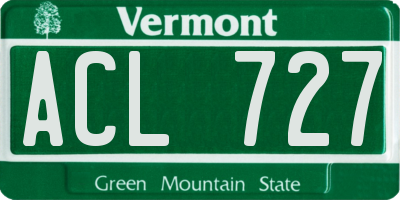 VT license plate ACL727