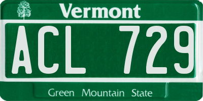 VT license plate ACL729
