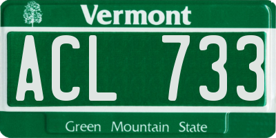 VT license plate ACL733