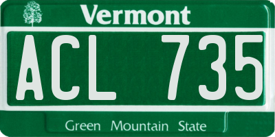 VT license plate ACL735
