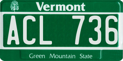VT license plate ACL736
