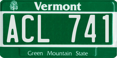 VT license plate ACL741