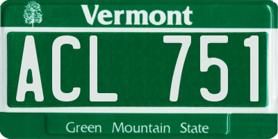 VT license plate ACL751