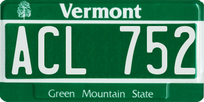 VT license plate ACL752
