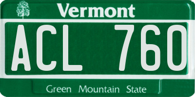 VT license plate ACL760