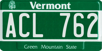 VT license plate ACL762