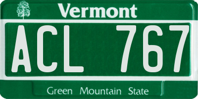 VT license plate ACL767