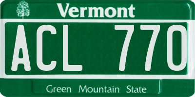 VT license plate ACL770