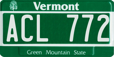 VT license plate ACL772