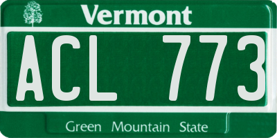 VT license plate ACL773