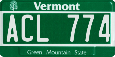 VT license plate ACL774