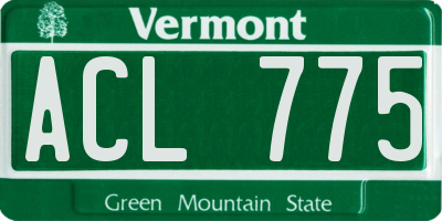 VT license plate ACL775