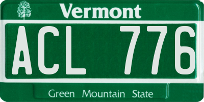 VT license plate ACL776
