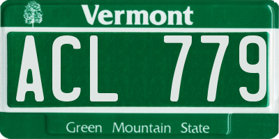 VT license plate ACL779