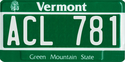 VT license plate ACL781