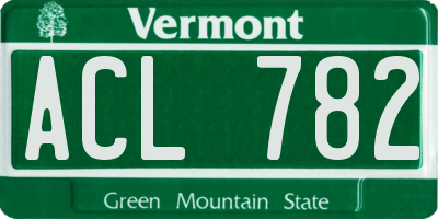VT license plate ACL782