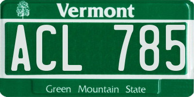 VT license plate ACL785
