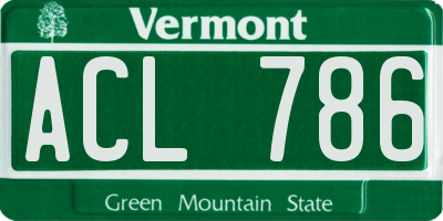 VT license plate ACL786