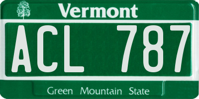 VT license plate ACL787