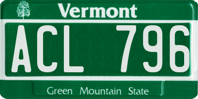 VT license plate ACL796