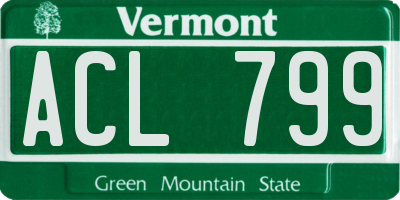 VT license plate ACL799