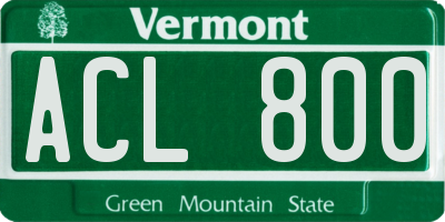 VT license plate ACL800