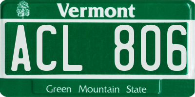 VT license plate ACL806