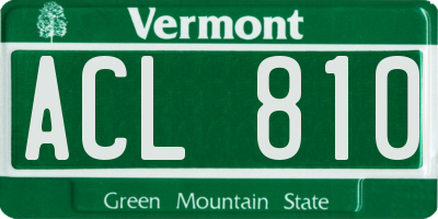 VT license plate ACL810
