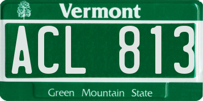 VT license plate ACL813