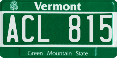 VT license plate ACL815