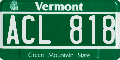 VT license plate ACL818