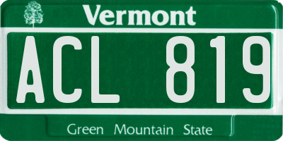 VT license plate ACL819