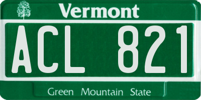 VT license plate ACL821