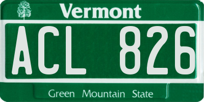 VT license plate ACL826