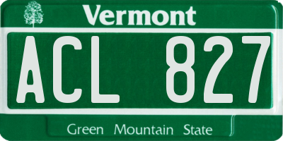 VT license plate ACL827