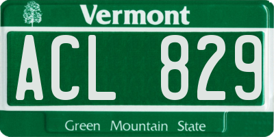 VT license plate ACL829