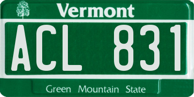 VT license plate ACL831