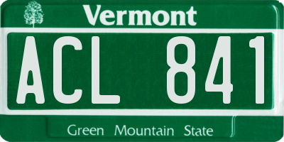 VT license plate ACL841