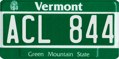 VT license plate ACL844