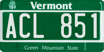 VT license plate ACL851