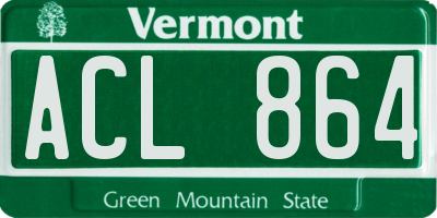VT license plate ACL864