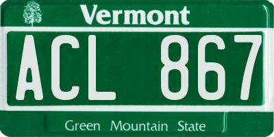 VT license plate ACL867