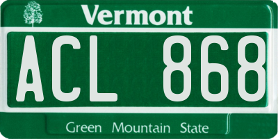 VT license plate ACL868